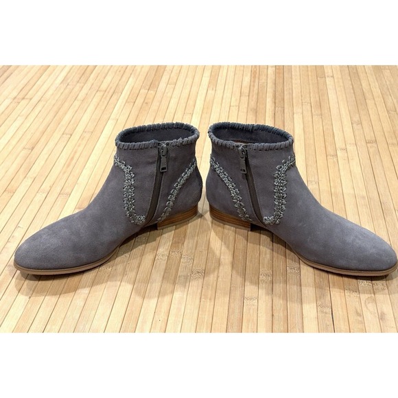 Jack Rogers Gemma Suede Ankle Booties, Gray, Size 7 M Stitched - Picture 6 of 11